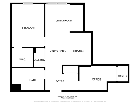 Floor plan for 1 bed, 1 bath, 786 sqft